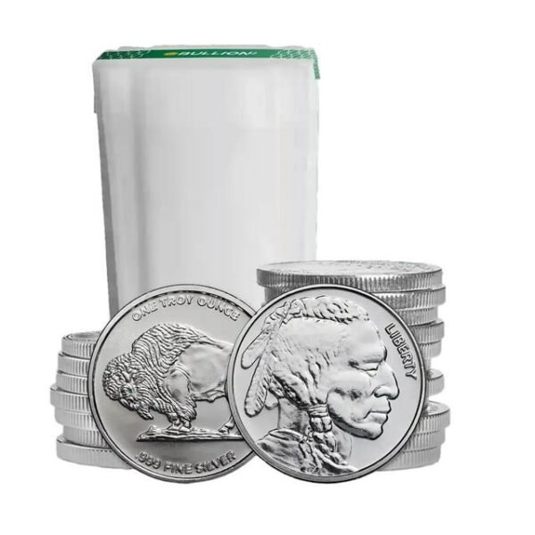 1-oz-Silver-Buffalo-Round-Tube-o 1 oz Silver Buffalo Round - Tube of 20