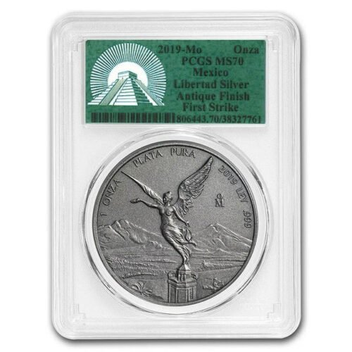 2019 Mexico 1 oz Silver Libertad Antiqued Finish MS-70 PCGS (FS)