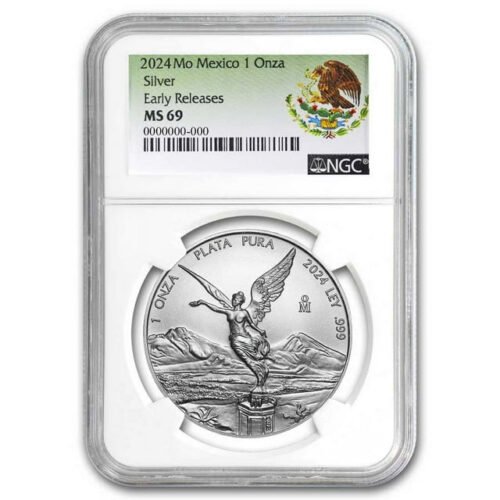 2024 Mexico 1 oz Silver Libertad MS-69 NGC (ER, Coat of Arms)