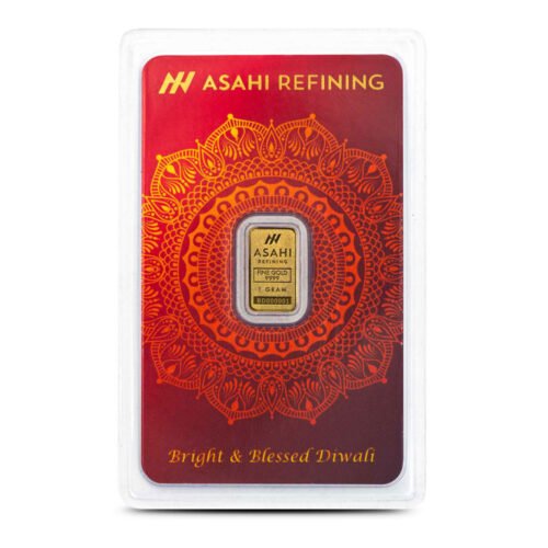1 Gram Asahi Diwali Gold Bar (New, In Assay)