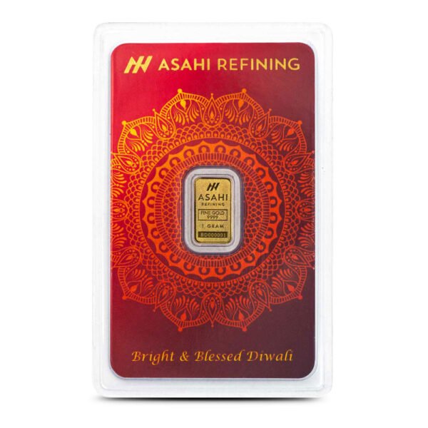 1 Gram Asahi Diwali Gold Bar (New, In Assay)
