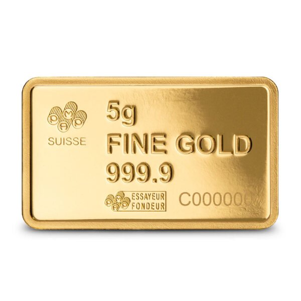 5 Gram PAMP Suisse America The Free American Buffalo Gold Bar (New w/ Assay)