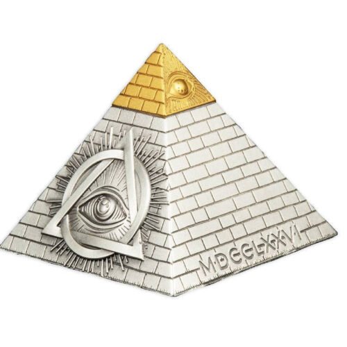 EYE OF PROVIDENCE ALL SEEING EYE PYRAMID 2023 .00 5 oz Pure Silver Coin – Barbados