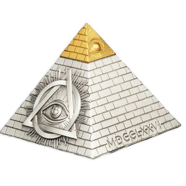 EYE OF PROVIDENCE ALL SEEING EYE PYRAMID 2023 .00 5 oz Pure Silver Coin – Barbados