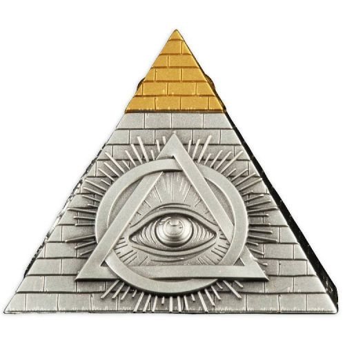 EYE OF PROVIDENCE ALL SEEING EYE PYRAMID 2023 .00 5 oz Pure Silver Coin – Barbados
