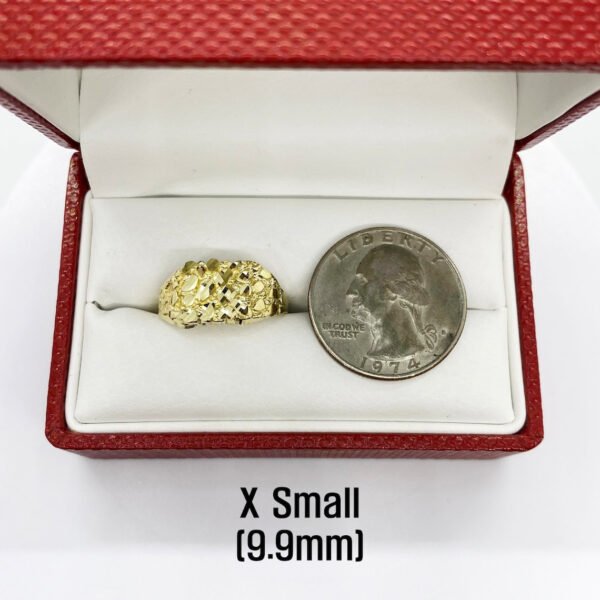 10k & 14k Solid Gold Nugget Smashed Vintage Diamond Cut Square Vintage Band Ring